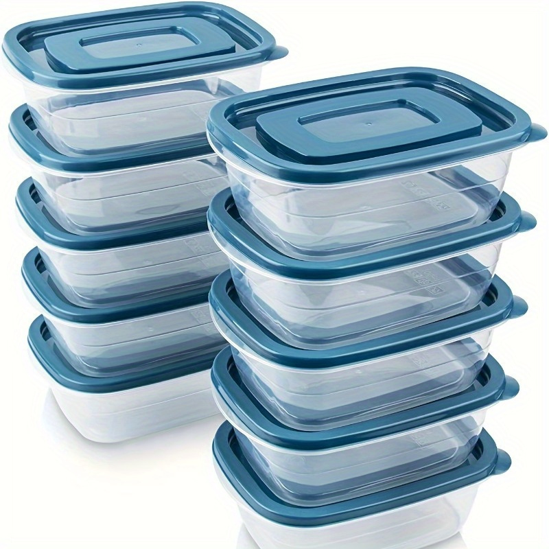 Food Storage Plastic Containers With Lids - A Set of 6 Transparent Stackable