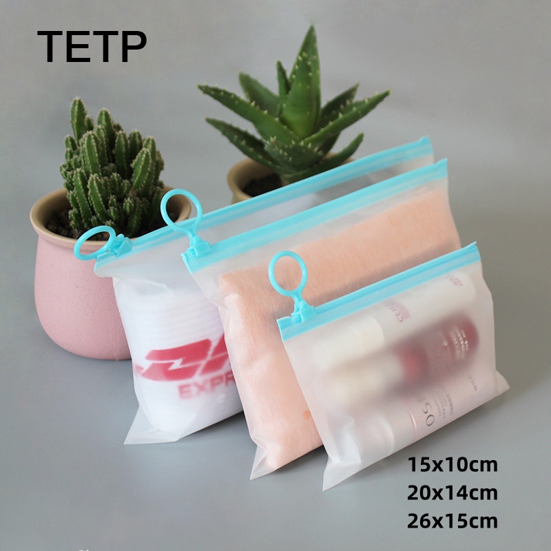 Food Storage Bags Reusable - TETP Frosted Zipper Bags With Blue