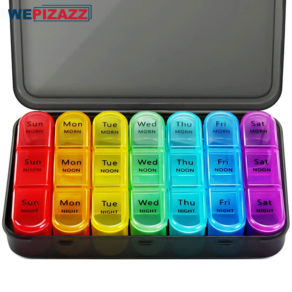 Food Storage With Dividers - Weekly Pill Organizer 3 Times A