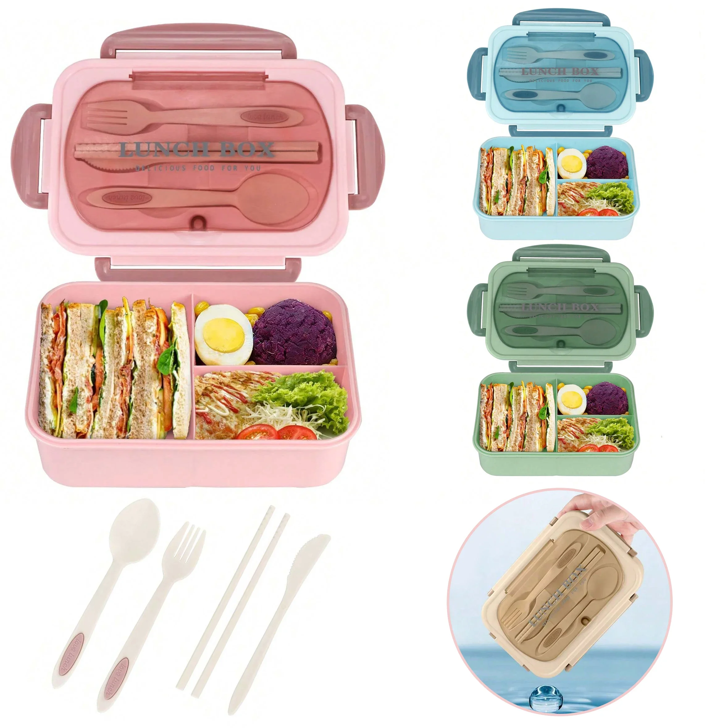 Food Storage Drawer Organizer - Bento Box Adult Lunch Box, Containers
