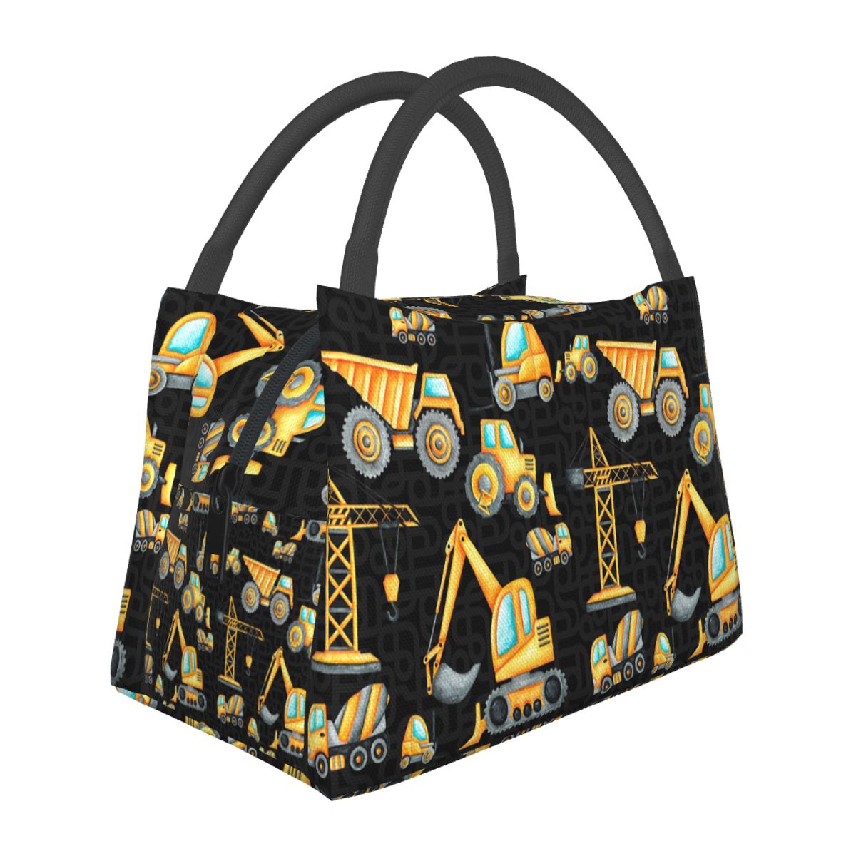 Food Storage Yellow - Yellow Construction Trucks Insulated Lunch Bag
