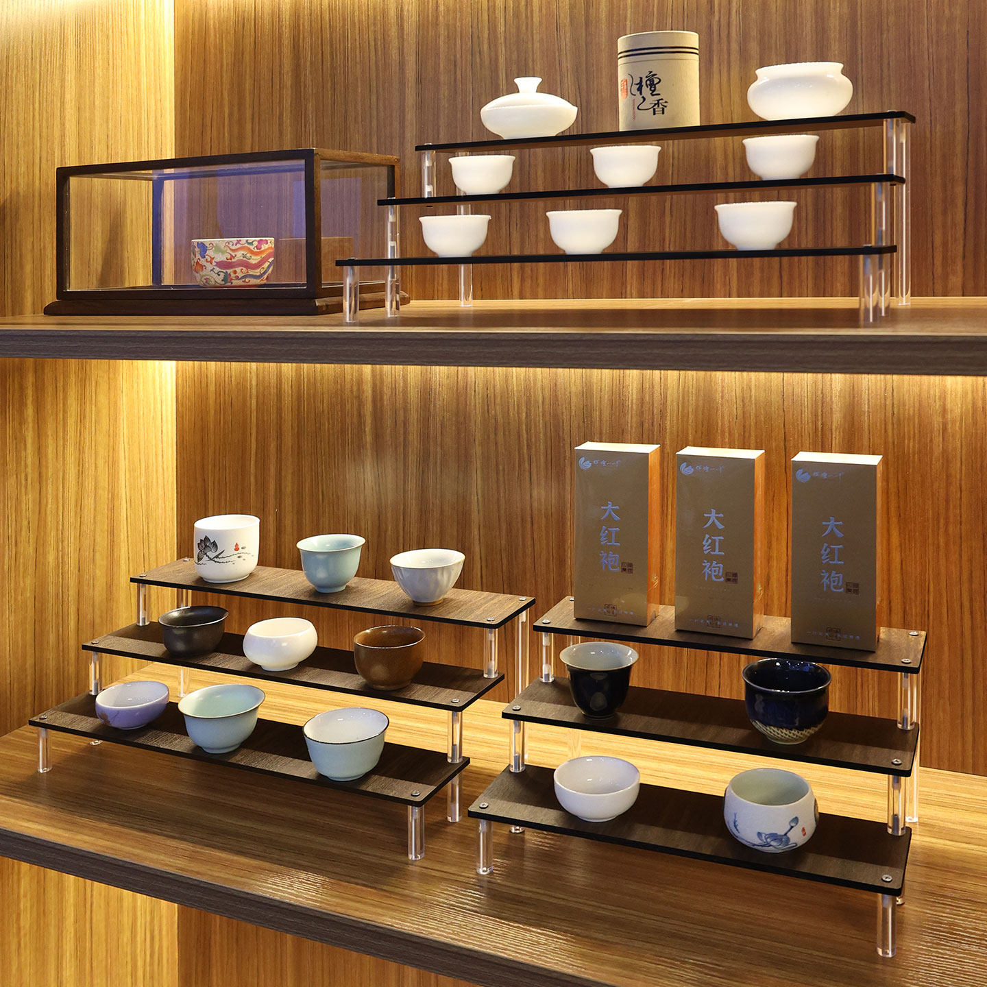 Solid Wood Tiered Display Stan - Food Storage Building ulasan dan harga