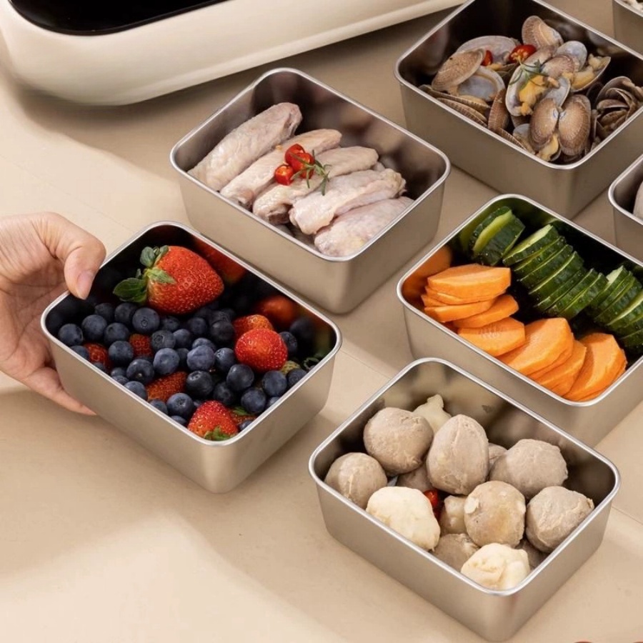 1-2-3pc Rectangular Stainless  - Food Storage Box Stainless Steel ulasan dan harga