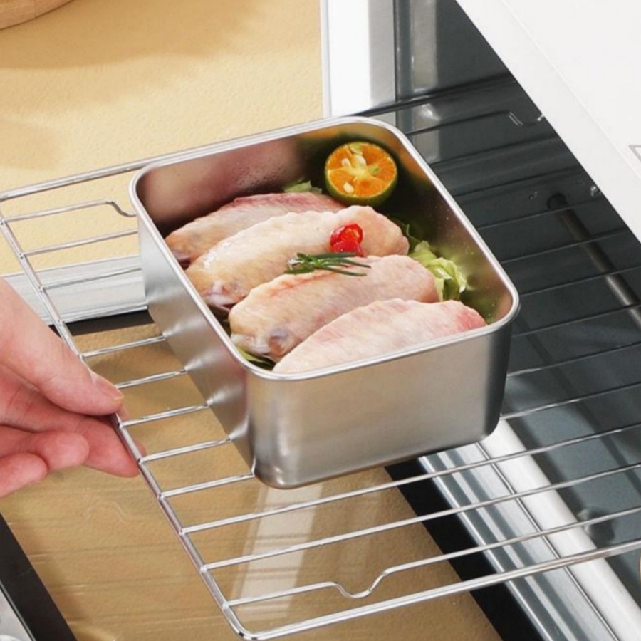 1-2-3pc Rectangular Stainless  - Food Storage Box Stainless Steel ulasan dan harga