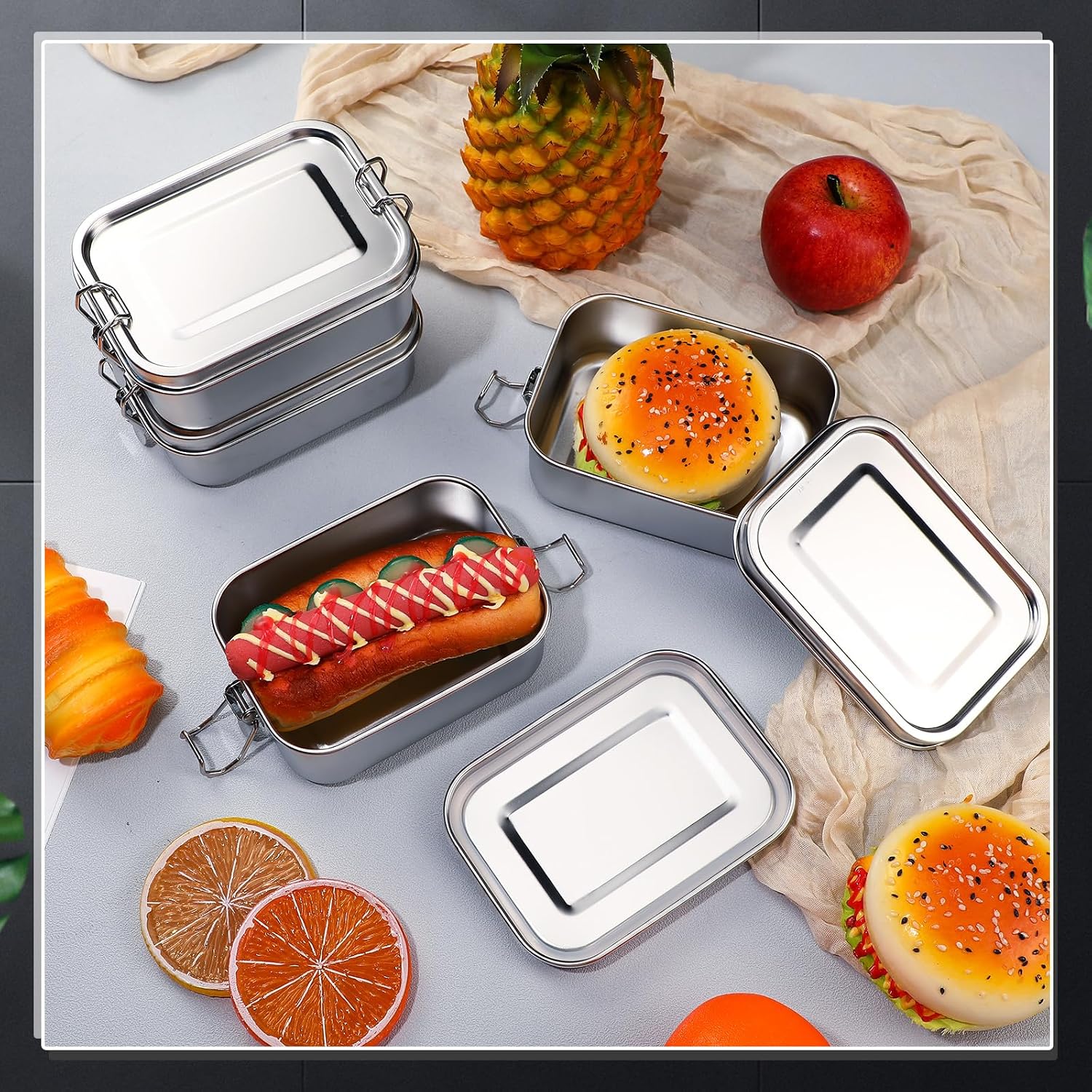 Stainless Steel Food Storage C - Food Storage With Dividers ulasan dan harga