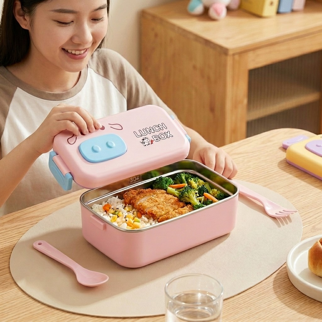 304 Stainless Steel Bento Box  - Food Storage With Dividers ulasan dan harga