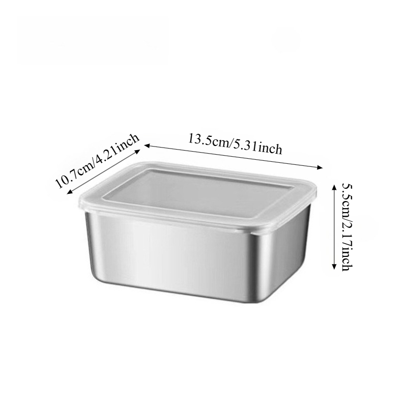 3/6Pcs Stainless Steel Rectang - Food Storage Box Stainless Steel ulasan dan harga