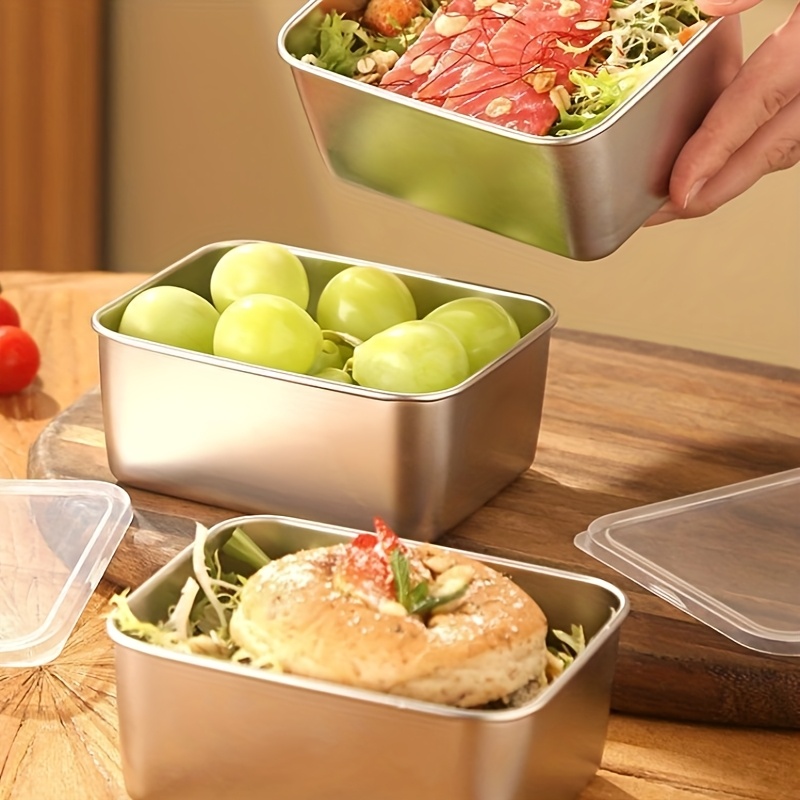 3/6Pcs Stainless Steel Rectang - Food Storage Box Stainless Steel ulasan dan harga