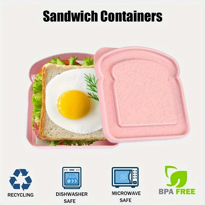 1pc Bento Boxes, Sandwich Cont - Food Storage Plastic Containers With Lids ulasan dan harga