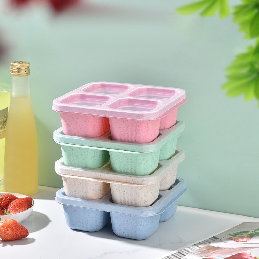 1pc Reusable Wheat Straw 4 Com - Food Storage Drawer Organizer ulasan dan harga