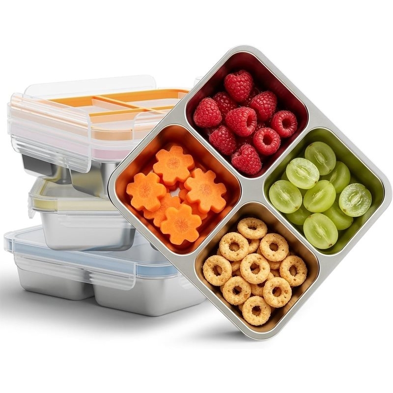 GIGI 4Pack Stainless Steel Sna - Food Storage Box Stainless Steel ulasan dan harga