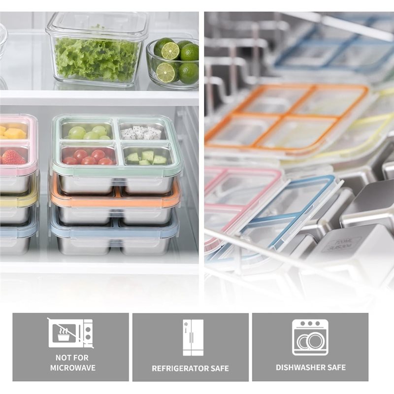 GIGI 4Pack Stainless Steel Sna - Food Storage Box Stainless Steel ulasan dan harga