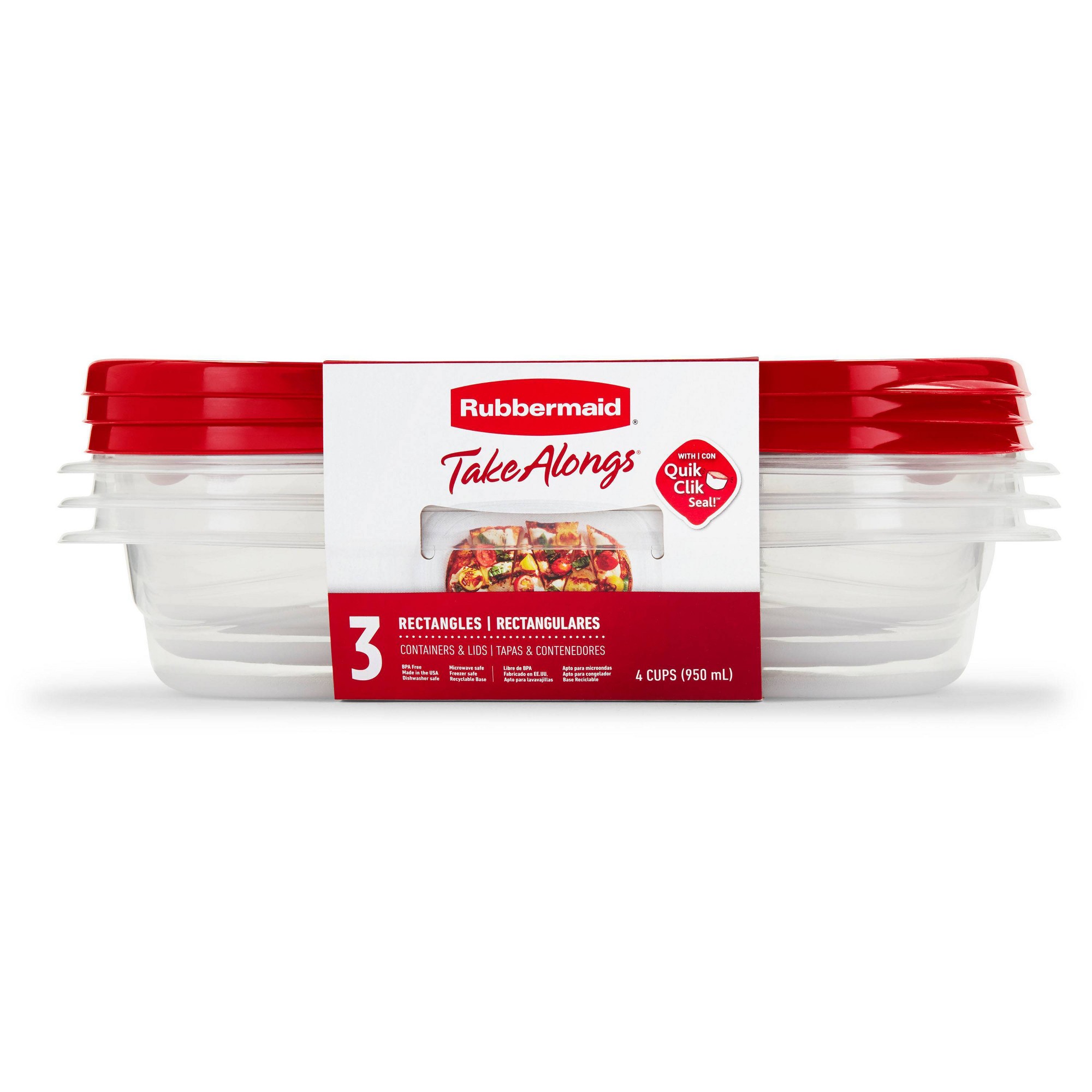 3pcs Red Rectangle Food Storag - Food Storage Meal Prep ulasan dan harga