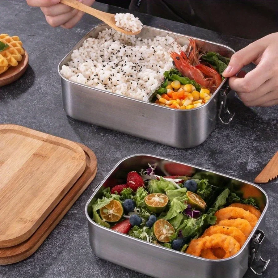 New 304 Stainless Steel Bamboo - Food Storage Box Stainless Steel ulasan dan harga