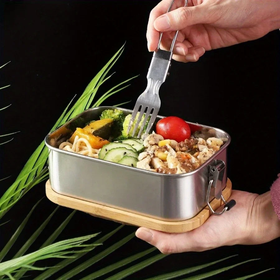 New 304 Stainless Steel Bamboo - Food Storage Box Stainless Steel ulasan dan harga