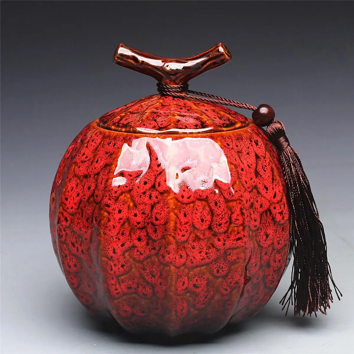 Pumpkin Style Tea Jar Ceramic  - Food Storage Yellow ulasan dan harga