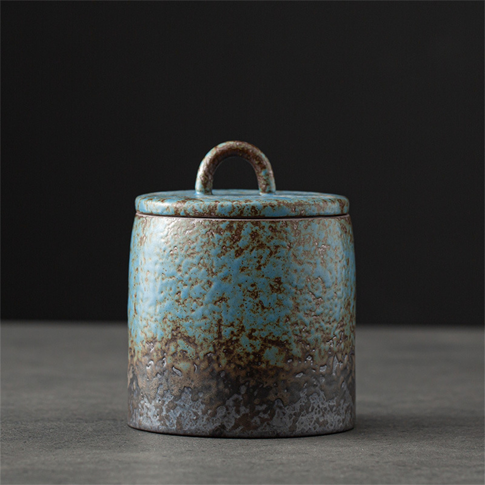 Ceramic Tea Caddy Sealed Jar S - Food Storage With Dividers ulasan dan harga