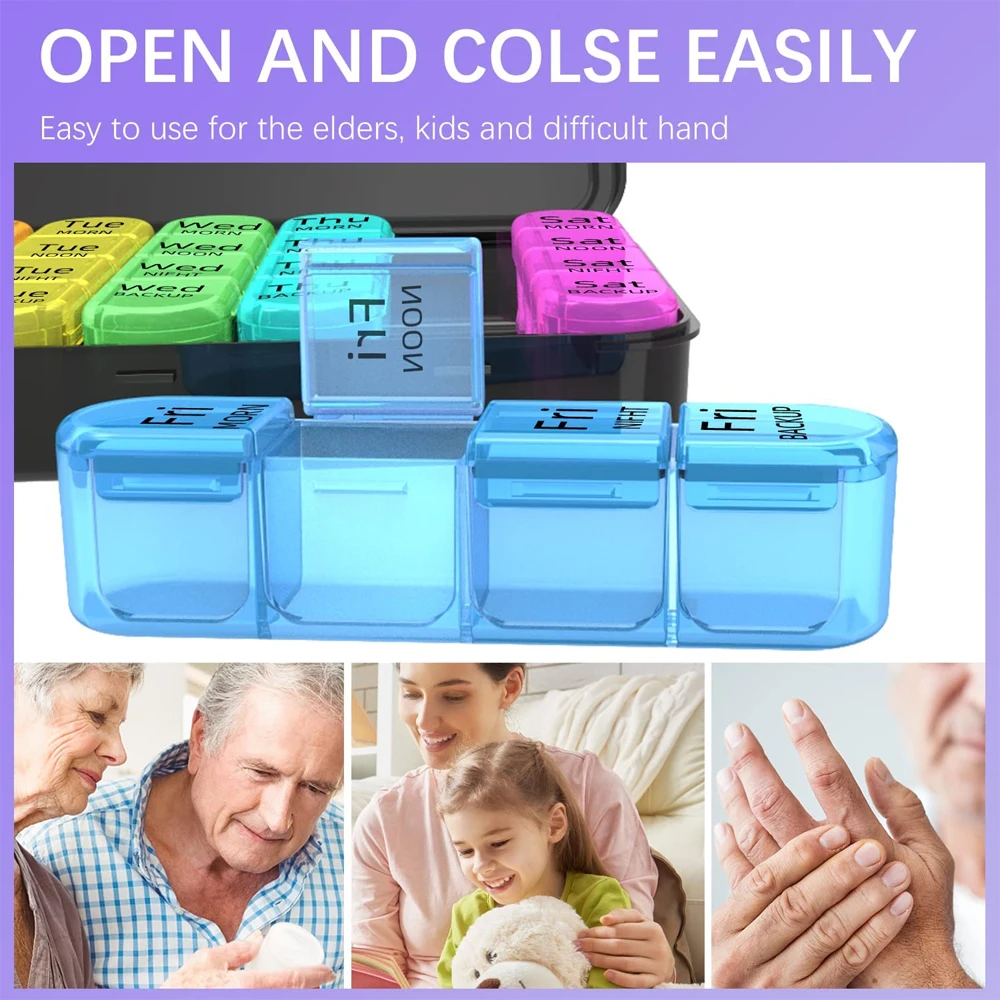 Weekly Pill Organizer 3 Times  - Food Storage With Dividers ulasan dan harga