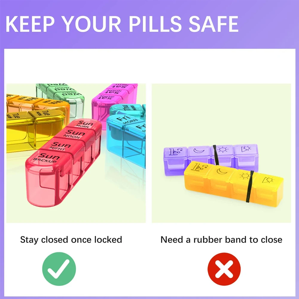 Weekly Pill Organizer 3 Times  - Food Storage With Dividers ulasan dan harga