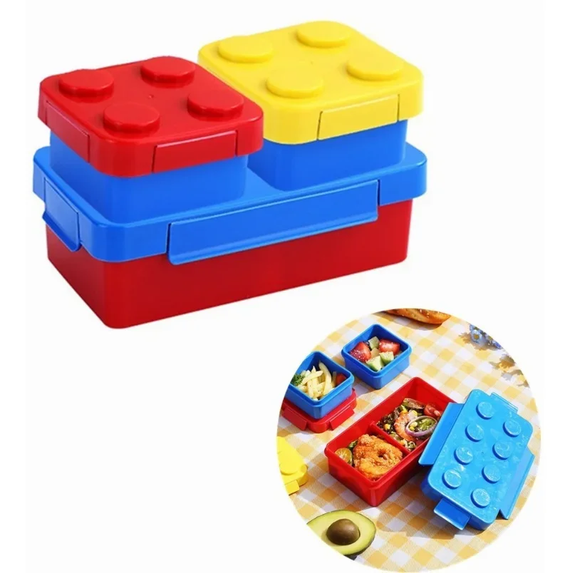 Building Blocks Lunch Box DIY  - Food Storage Building ulasan dan harga