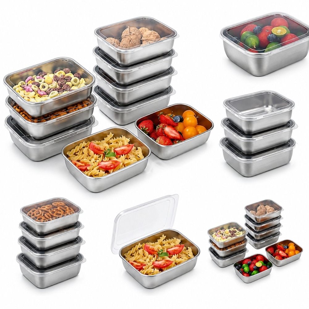 6PCS Stainless Steel Food Stor - Food Storage Box Stainless Steel ulasan dan harga