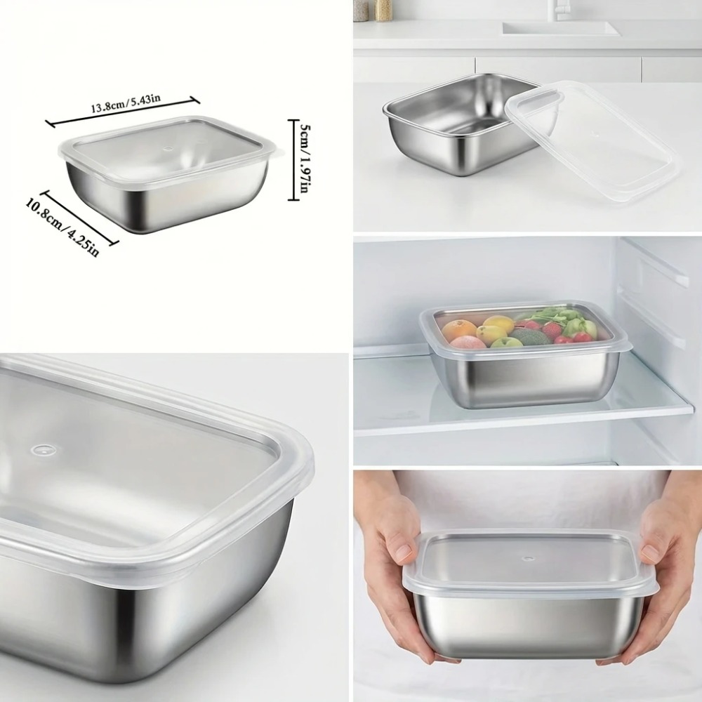 6PCS Stainless Steel Food Stor - Food Storage Box Stainless Steel ulasan dan harga