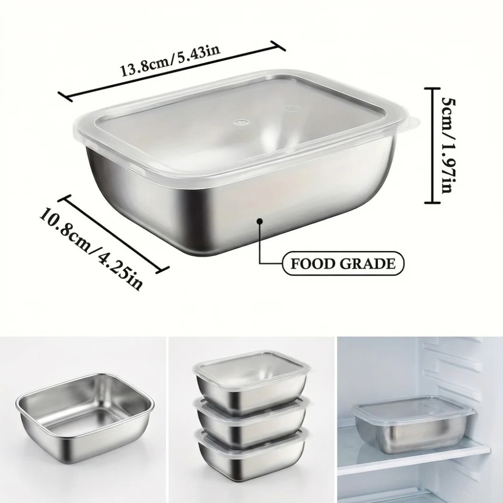 6PCS Stainless Steel Food Stor - Food Storage Box Stainless Steel ulasan dan harga