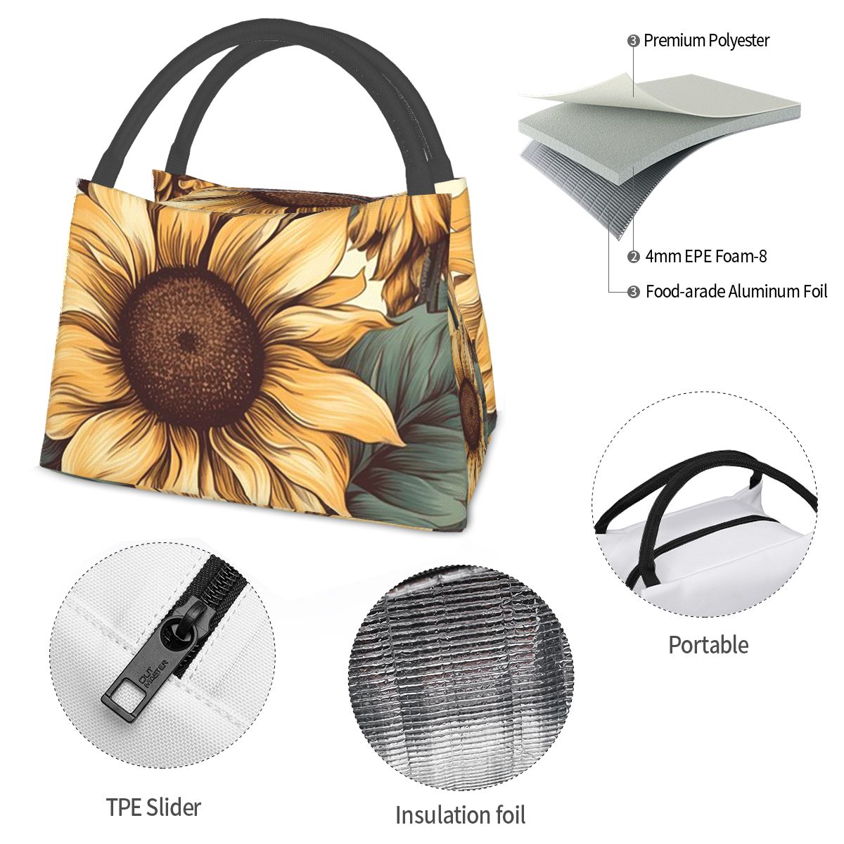 Golden Sunflower Cluster Botan - Food Storage Drawing ulasan dan harga