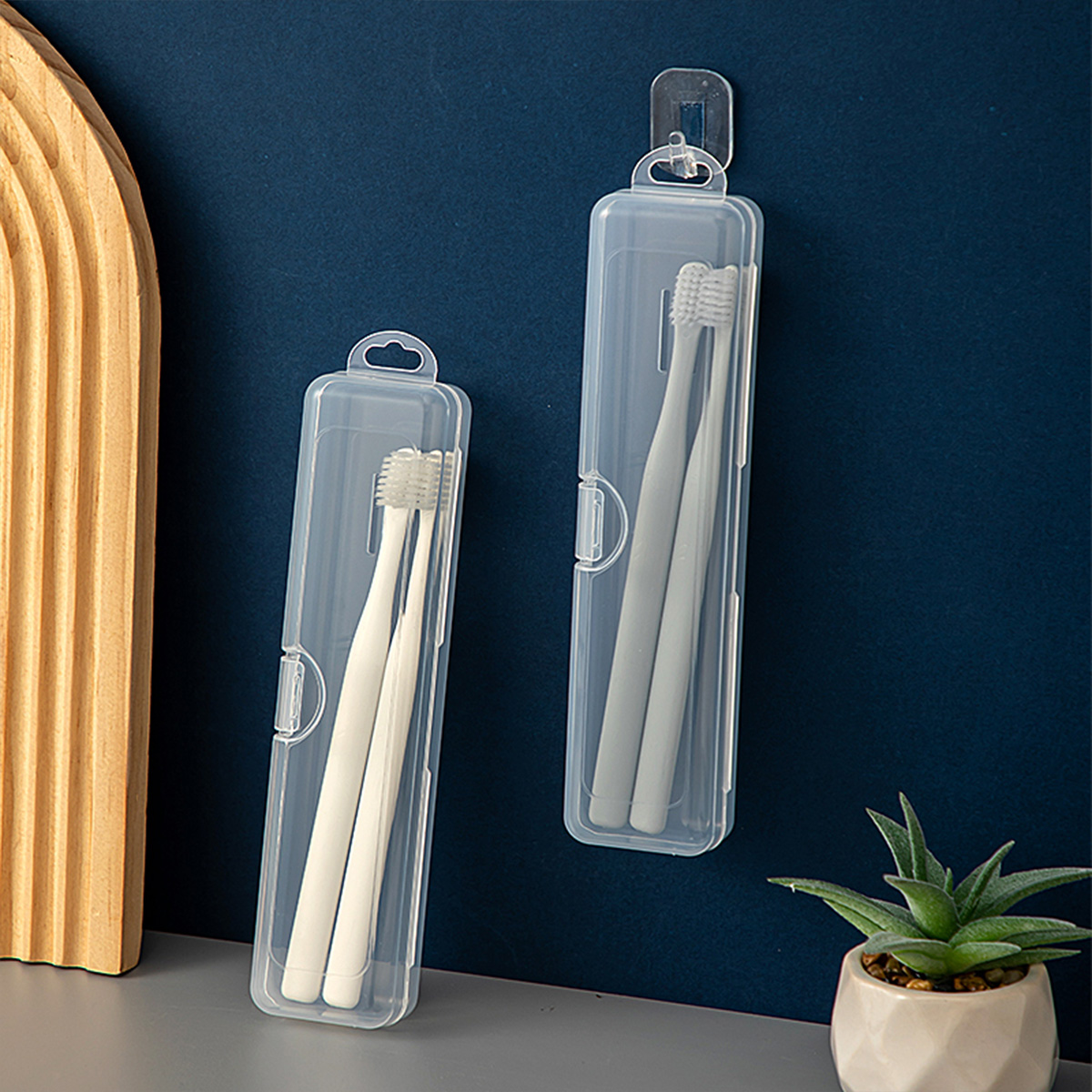 WORTHBUY Toothbrush Box Transp - Food Storage With Dividers ulasan dan harga