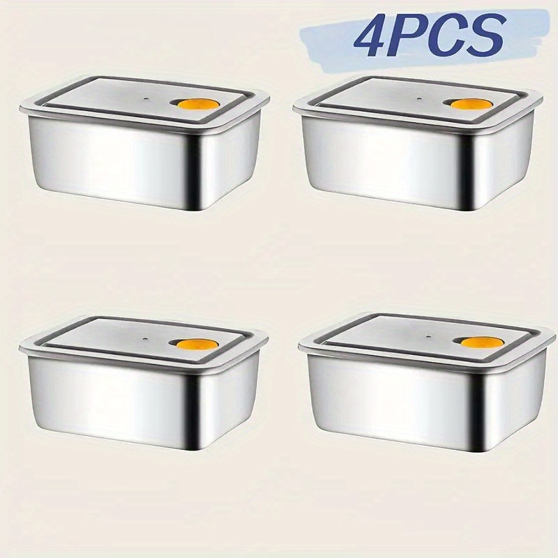 4pc Stainless Steel Food Stora - Food Storage Stainless Steel Containers ulasan dan harga
