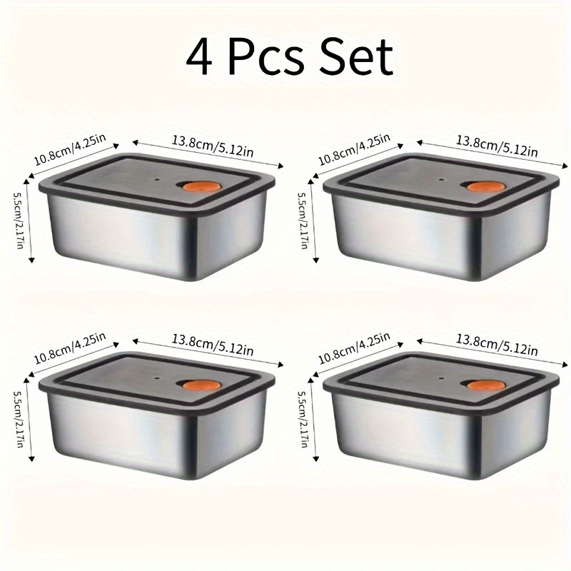 4pc Stainless Steel Food Stora - Food Storage Stainless Steel Containers ulasan dan harga