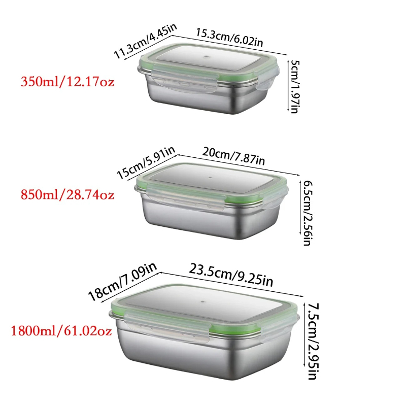 304 Stainless Steel Lunch Box  - Food Storage Box Stainless Steel ulasan dan harga