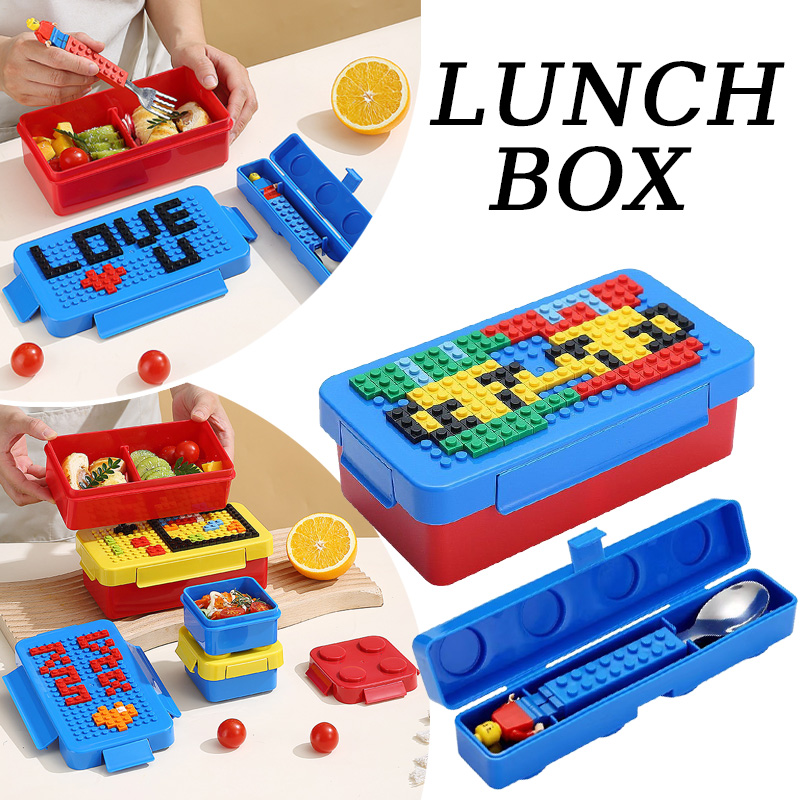 Building Block Lunch Box Color - Food Storage Building ulasan dan harga