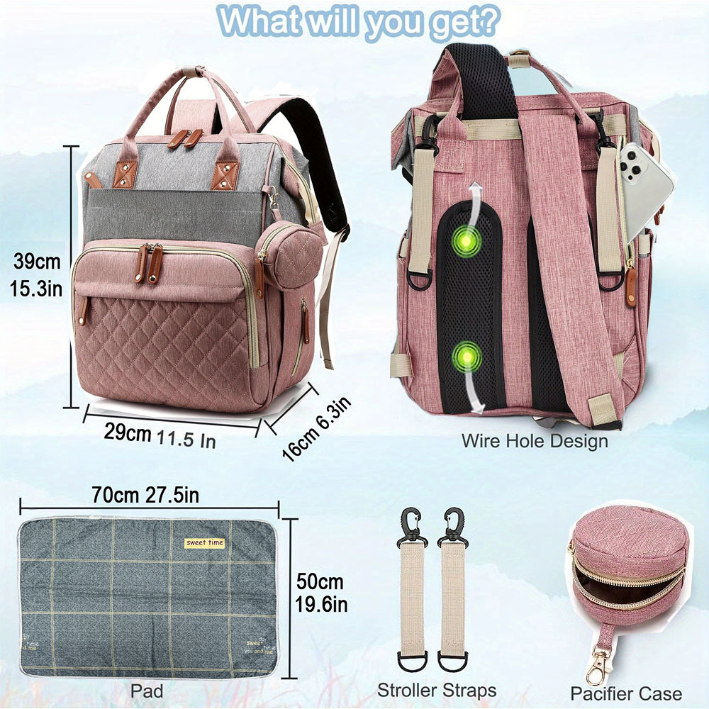Diaper Bag Backpack Baby Bag,  - Food Storage Moms ulasan dan harga