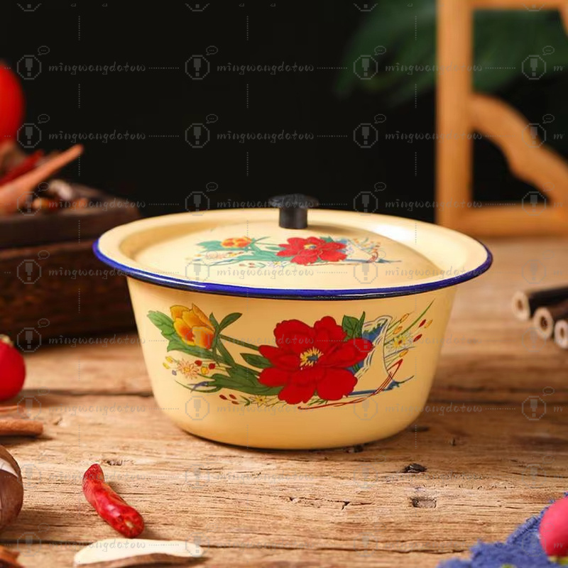 Food Storage Pot Enamel Basin  - Food Storage Yellow ulasan dan harga