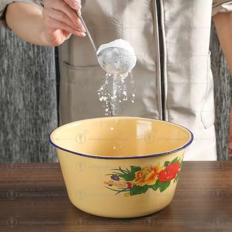 Food Storage Pot Enamel Basin  - Food Storage Yellow ulasan dan harga