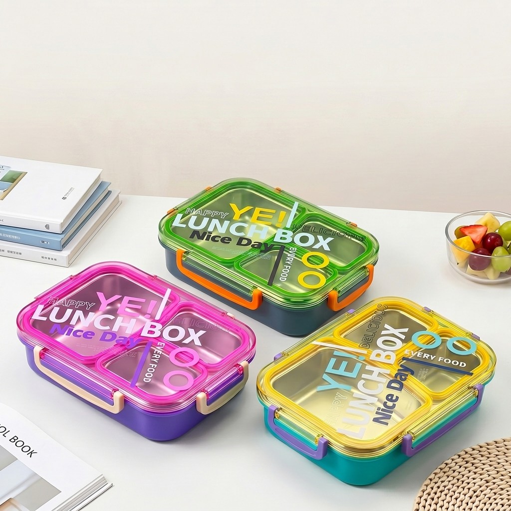 Microwavable 304 Stainless Ste - Food Storage With Dividers ulasan dan harga