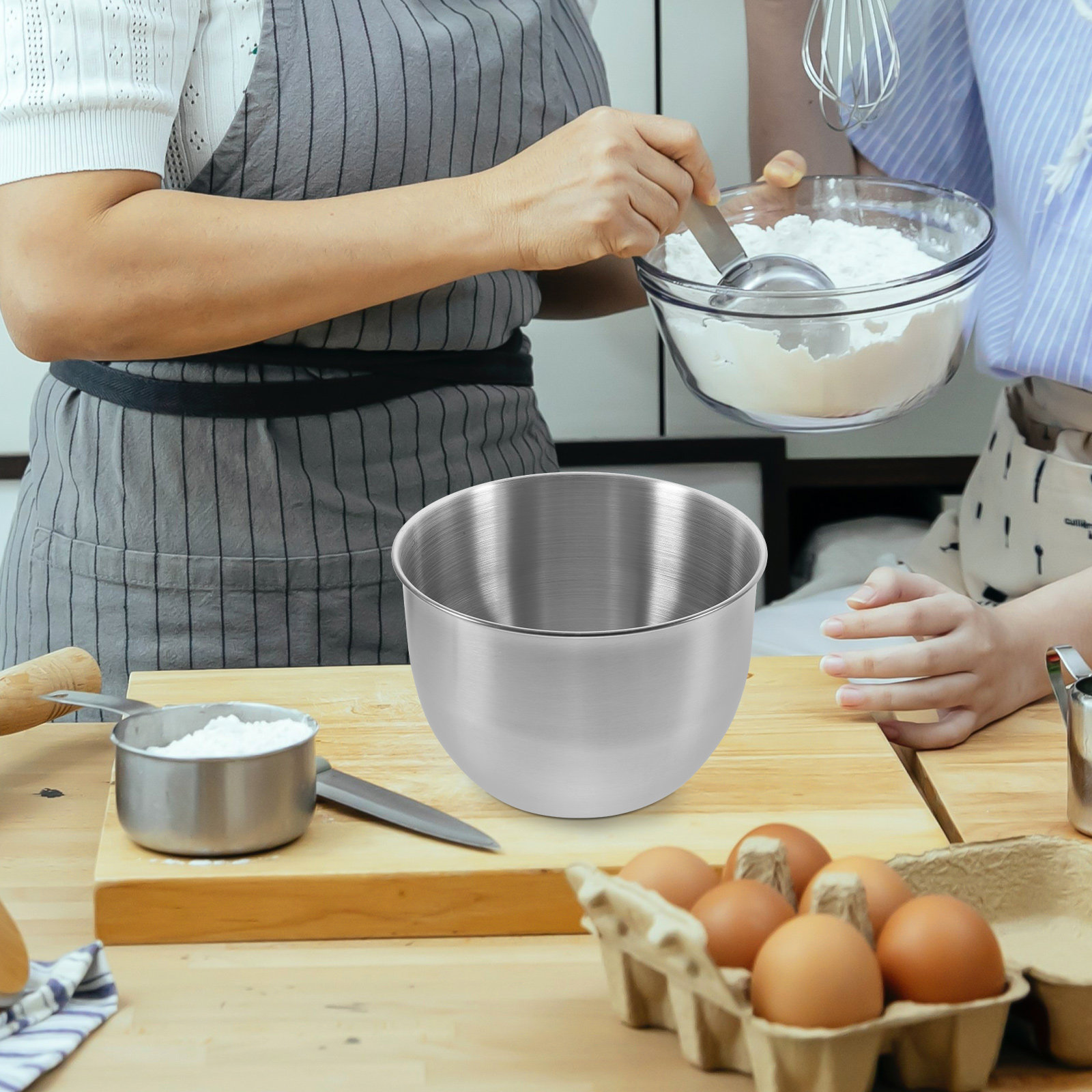 Deep Stainless Steel Mixing Bo - Food Storage Meal Prep ulasan dan harga