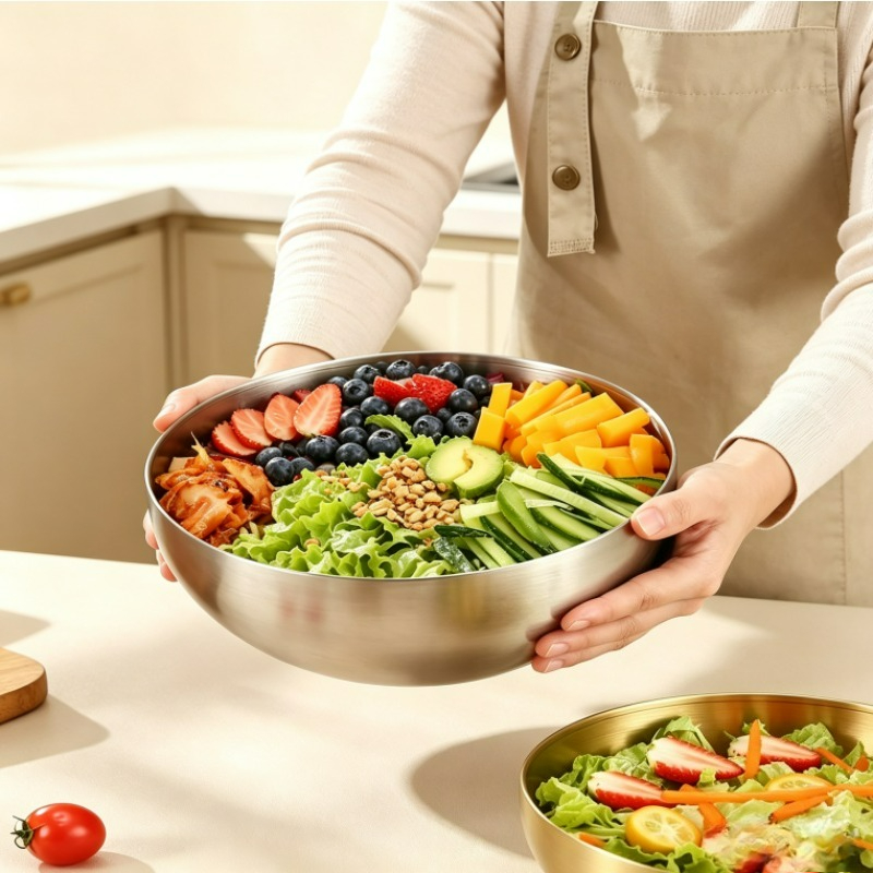 Stainless Steel Mixing Bowls M - Food Storage Stainless Steel Containers ulasan dan harga