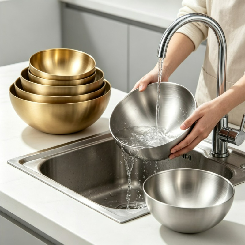Stainless Steel Mixing Bowls M - Food Storage Stainless Steel Containers ulasan dan harga